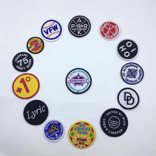 圆形徽章布贴帽徽标志衣服臂章刺绣袖标服装配饰公司LOGO贴可定制