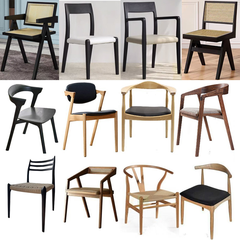 复古酒吧餐椅书桌会议椅实木休闲电脑咖啡厅靠背铁艺简约椅子