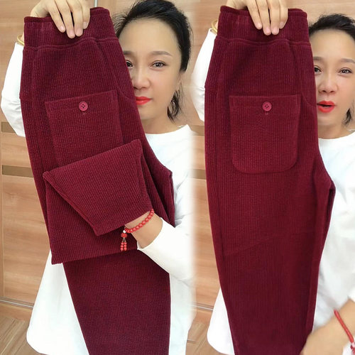 高腰韩版原创秋冬加厚长裤