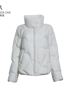 ANOTHER ONE安那迪高级感立领格纹显瘦保暖羽绒服休闲百搭厚外套