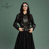ANOTHER ONE安那迪冷淡系独特别致外套甜酷时髦通勤PU收腰