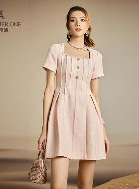 ANOTHER ONE安那迪气质名媛风连衣裙女优雅高定小香风显瘦短裙甜