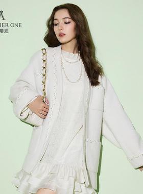 ANOTHER ONE安那迪慵懒小香风双面呢大衣千金风法式外套羊绒外套