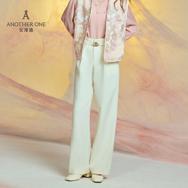 高腰垂感宽松阔腿裤女