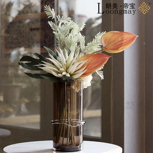 北欧艺术玻璃花瓶插花水养花器样板房间客厅餐桌现代轻奢装饰摆件