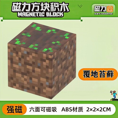 mc覆地苔藓我的世界磁力方块磁铁积木磁吸指定款儿童益智拼装玩具