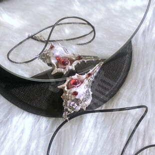 瘟疫梦恋贝壳眼球天然贝壳项链小众饰品朋克摇滚原创眼珠项链