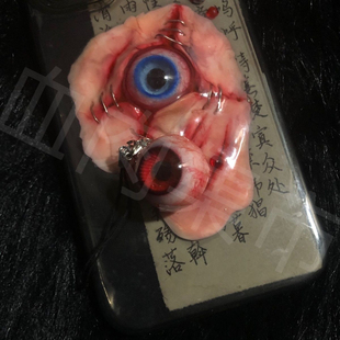 血红色眼球手机链手机装饰链可定制其他颜色万圣节血恐怖挂件正品