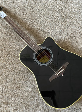 极风 Blast AG280云杉木合板民谣木吉他 41寸缺角黑色D桶初学瑕疵