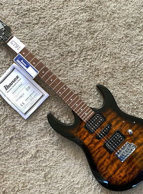 库存 IBanez 依班娜艾宾斯GRX70QA SB电吉他六点式单摇枫木水波纹