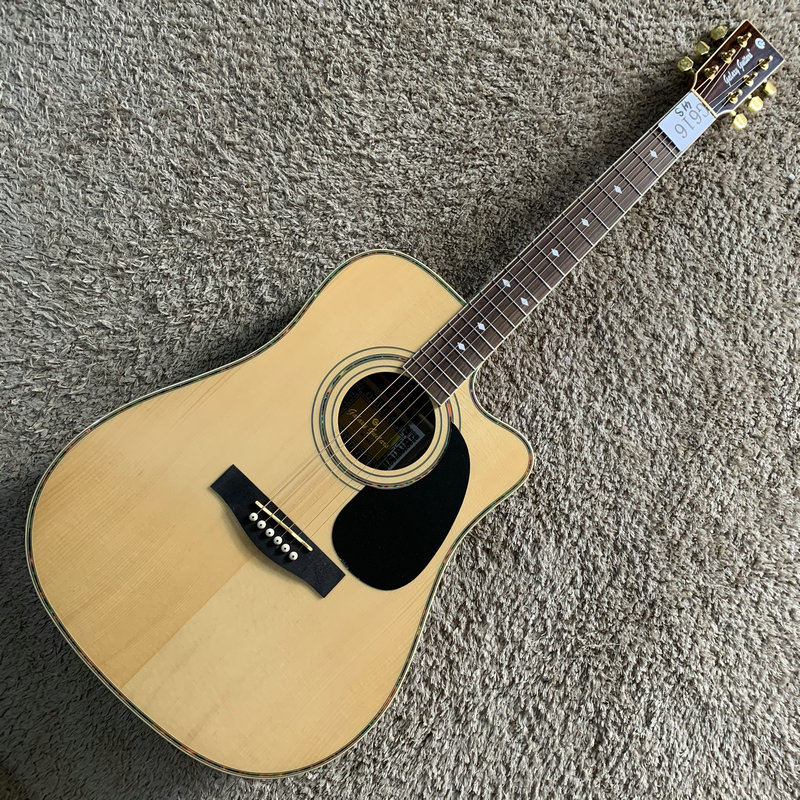 高品质 Galaxy 41寸云杉玫瑰木面单板民谣木吉他金件 缺角专业D桶