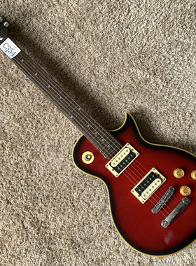 樱花 Sakura 电吉他 LP款小琴体 22品酒红渐变色 库存微瑕 虎纹