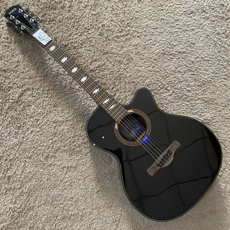 品牌 Dotch 道奇云杉木合板民谣木吉他 40寸库存 微瑕 黑色缺角