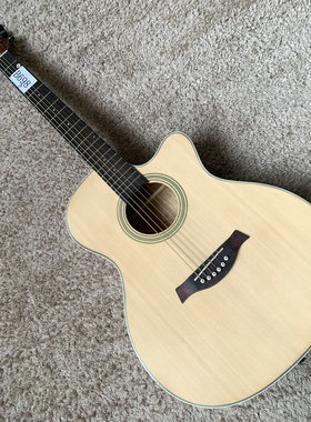 品牌极风 Blast  云杉木合板民谣木吉他 40寸库存 C角原木色初学