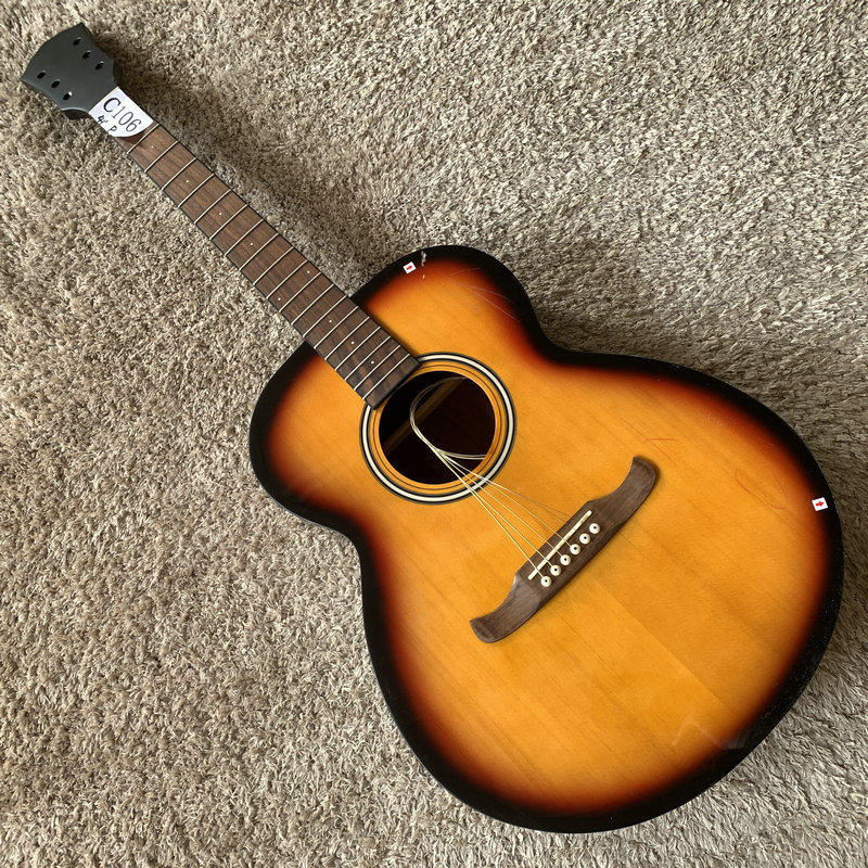 库存 fender 芬达抹标 民谣木吉他合板 41英寸珍宝桶半成品无配件