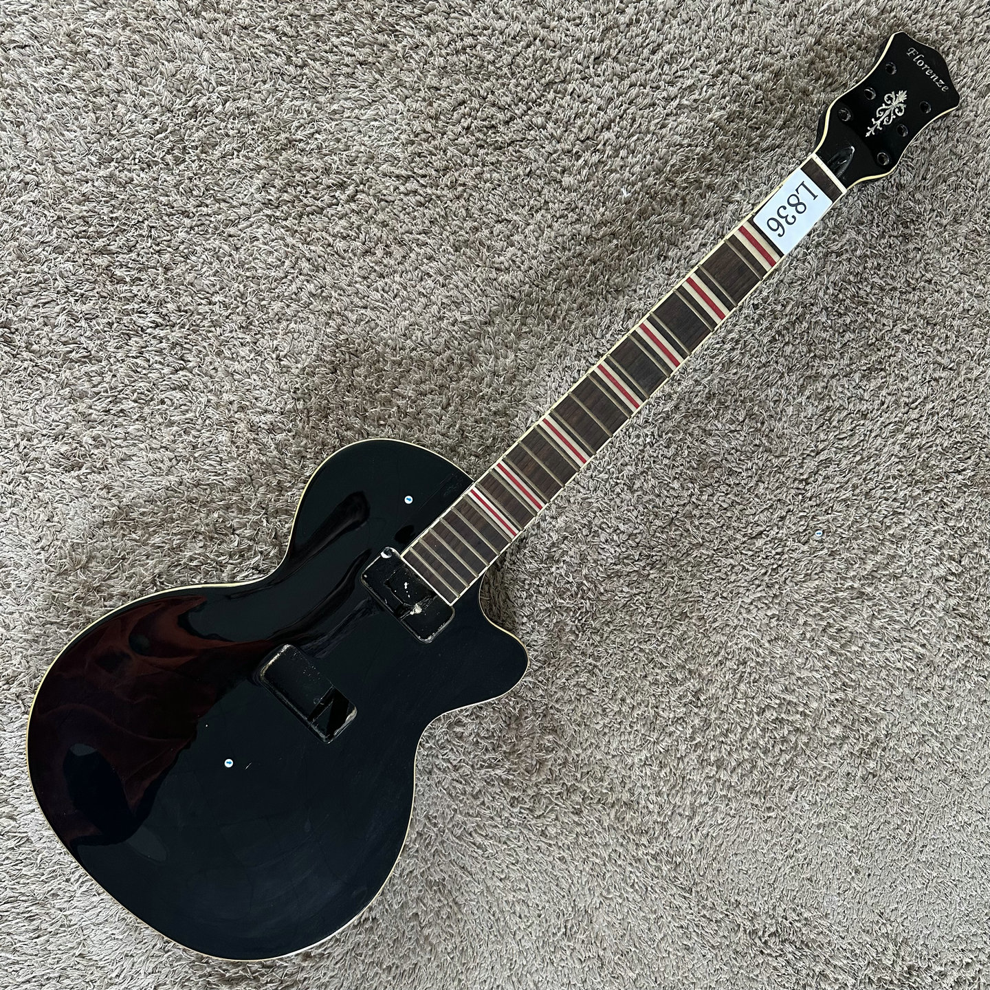 Hofner 改标Florenze LP电吉他半成品无配件 DIY黑色 22品库存