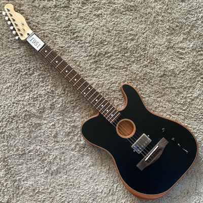 TL 款 靠手云杉木桃花芯电木两用吉他 TELE 22品黑色静音专业级