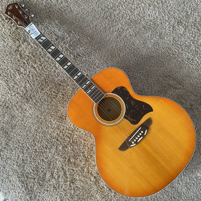 品牌Caraya歌莉娅云杉木虎纹面单板民谣木吉他42寸库存渐变色瑕疵