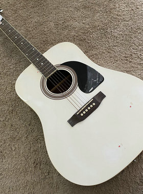 美国 Johnson 詹森 原声民谣木吉他合板 41寸初学入门白色微瑕