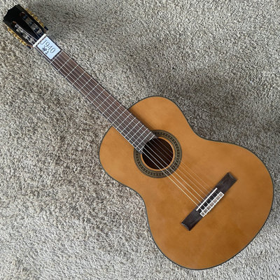 出口 39英寸 4/4红松桃花芯木面单板古典吉他原木色琴颈可调 库存