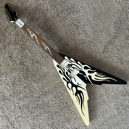 Harley Benton Flying V型电吉他燕尾异形阴阳火焰半成品 微瑕DIY