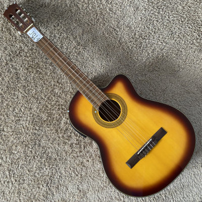 韩国工厂库存39英寸缺角古典吉他弗朗门戈合板日落色 微瑕疵