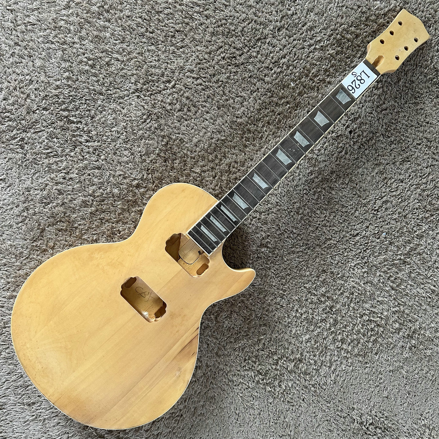 工厂库存LP电吉他半成品 无配件实木 双双拾音器开槽 DIY未完成