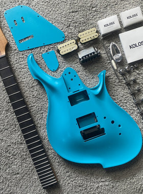 KOLOSS  DIY 电吉他半成品未完成 全套配件 航空铝琴体小双摇多色