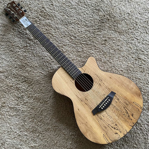 品牌 Caraya  40英寸 枫木地图纹 民谣吉他合板 缺角 原木色库存