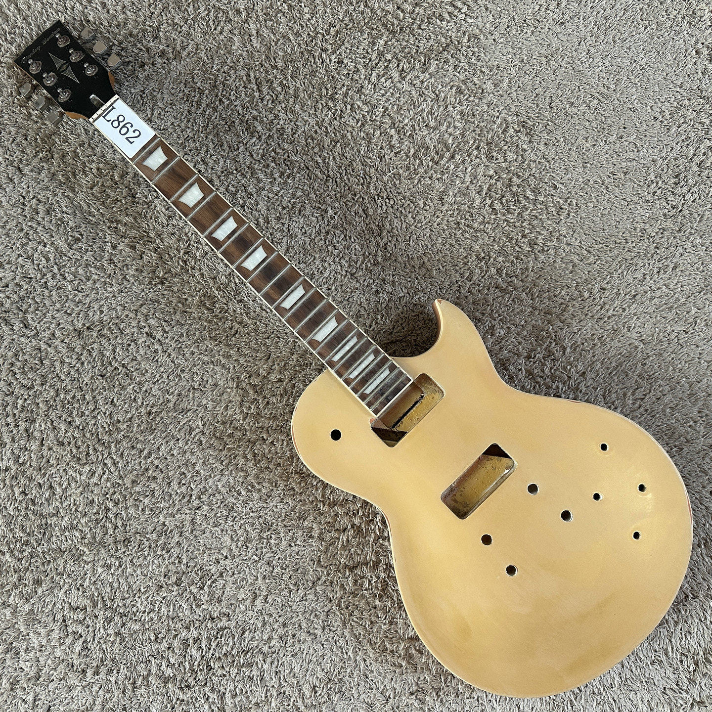 Harley Bneton 枫木贴面LP电吉他半成品DIY金色P90拾音器开槽库存