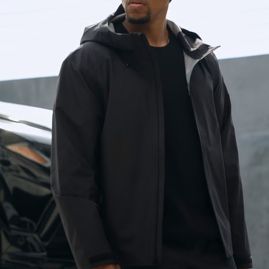 Alo 2025秋季男士连帽硬壳冲锋衣防风防水户外运动休闲夹克外套