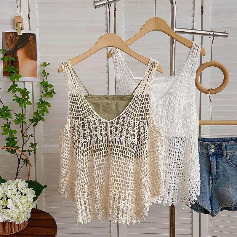 夏季薄款外搭针织韩版背心T恤