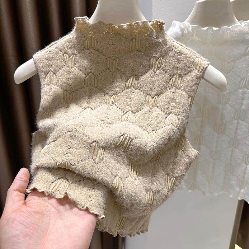 2025新款半高领蕾丝打底衫女秋冬短款内搭磨毛薄绒花边背心假领子,服饰配件/皮带/帽子/围巾,假领,淘宝优惠券,粉丝福利购,淘宝优惠卷