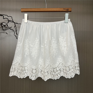 韩系蕾丝钩花白色小屁帘打底半身裙女春季 防走光叠穿短裙 2025新款