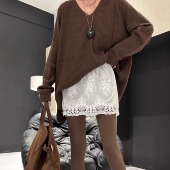 白色打底裤 遮小屁帘子叠穿搭配秋冬围裙防走光蕾丝白色遮臀叠穿A