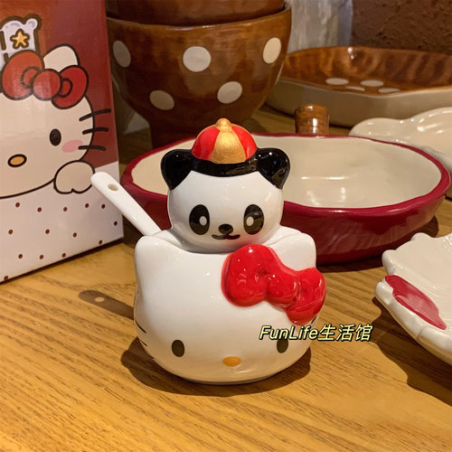日式卡通可爱陶瓷罐子熊猫Kitty