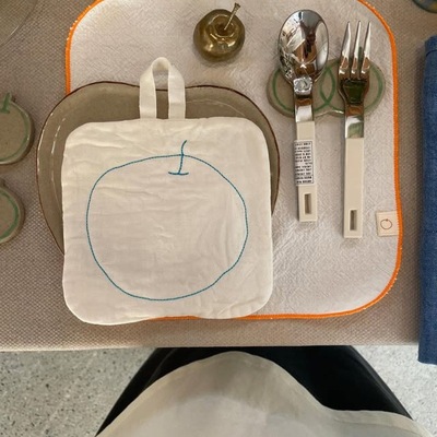 可爱ins隔热垫苹果刺绣杯垫抹布