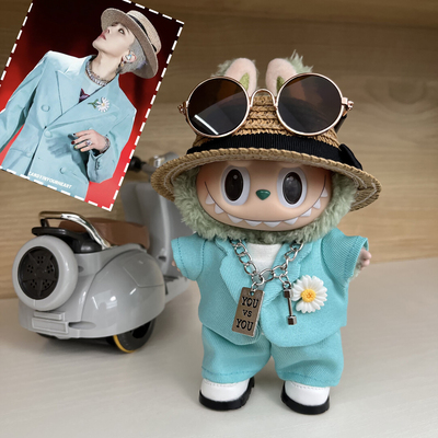 权志龙演唱会同款西装套装适用拉布布labubu娃衣GD一二三代公仔服