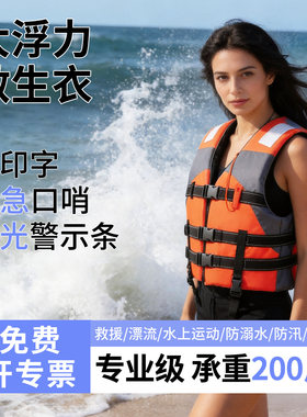 救生衣成人儿童钓鱼大浮力背心马甲轻薄专业级船用游泳防溺水国标