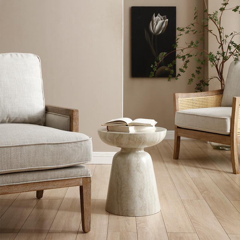 北欧黑色糖墩茶几糖葫芦边几小圆桌复古角几小户型客厅卧室茶桌