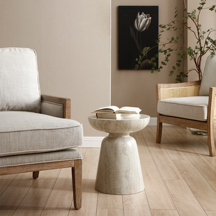 北欧黑色糖墩茶几糖葫芦边几小圆桌复古角几小户型客厅卧室茶桌