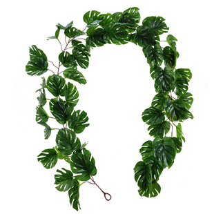 仿真藤蔓 森系婚礼装饰树叶过胶龟背叶藤条 绿植家居空调管道缠绕