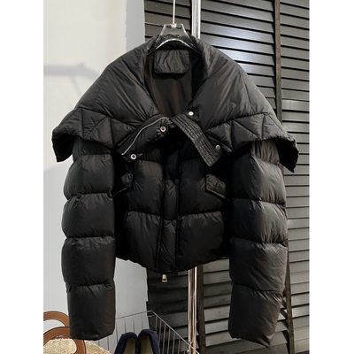 时尚宽松翻领保暖显瘦羽绒服外套