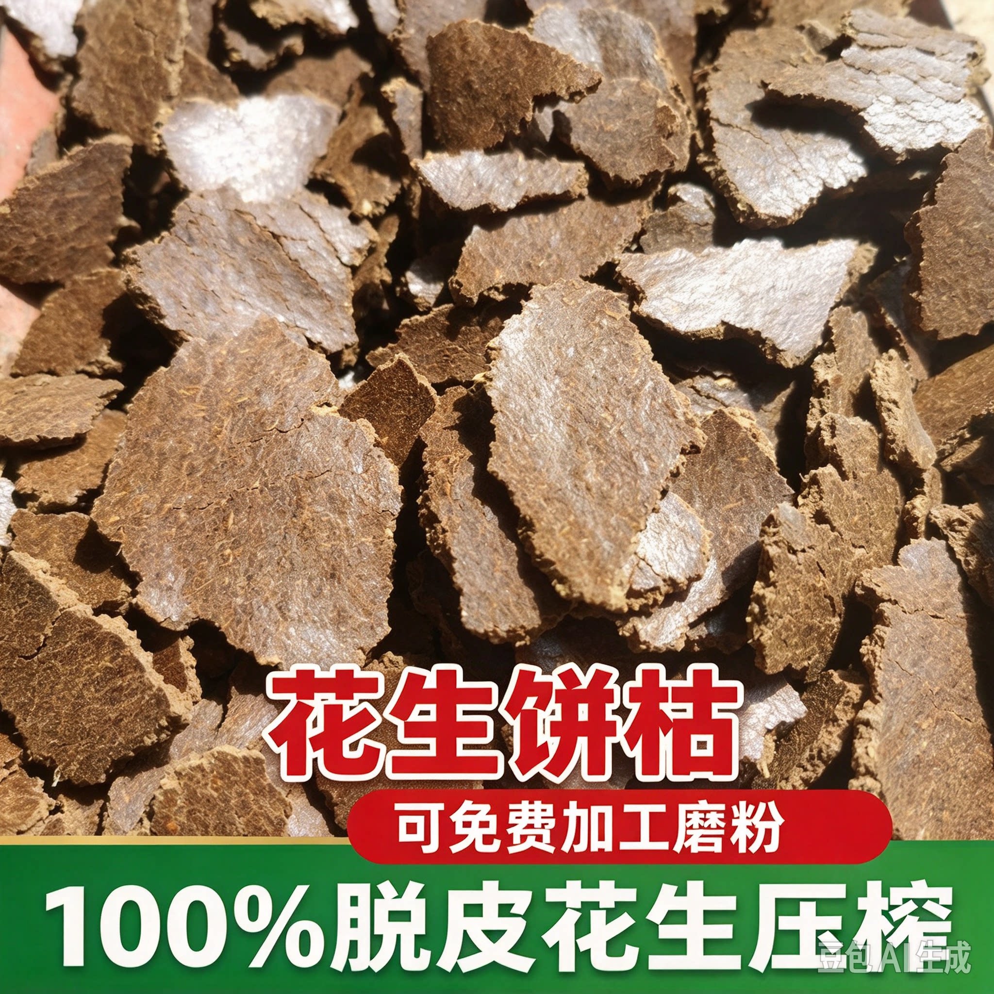 河南新鲜花生枯饼榨油花生渣花生麸钓鱼养花畜牧种菜专用肥料磨牙