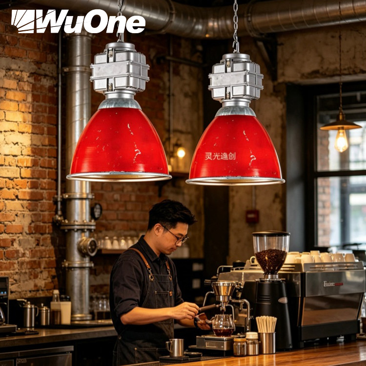 wuone灵光逸创复古工业风格单头金属吊灯设计师店铺装饰酒吧灯具