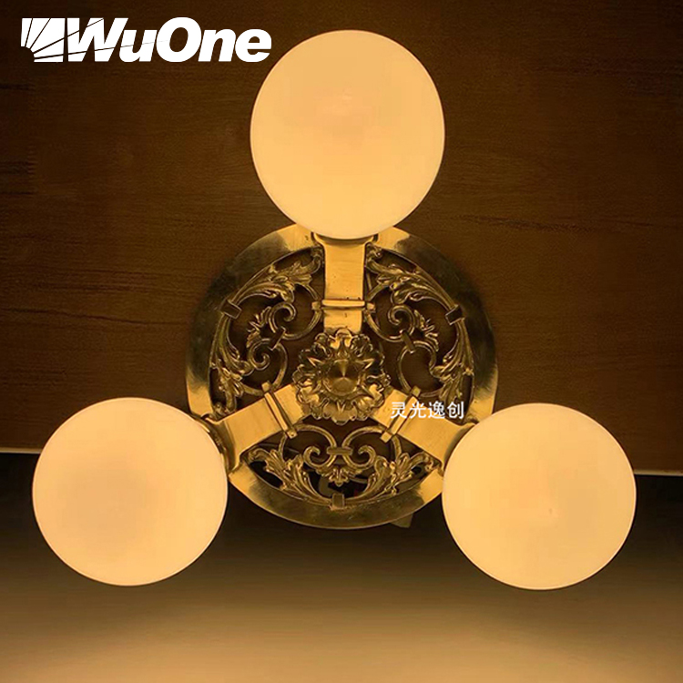 灵光逸创复古怀旧风格黄铜吸顶灯