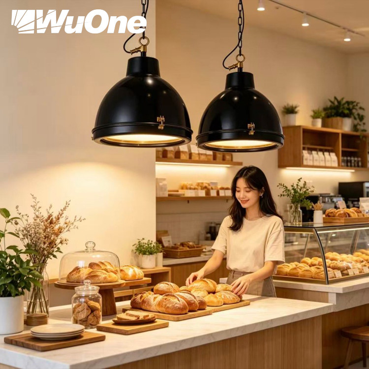 wuone灵光逸创复古工业风格吊灯餐厅客厅酒吧咖啡厅民宿圆罩灯具