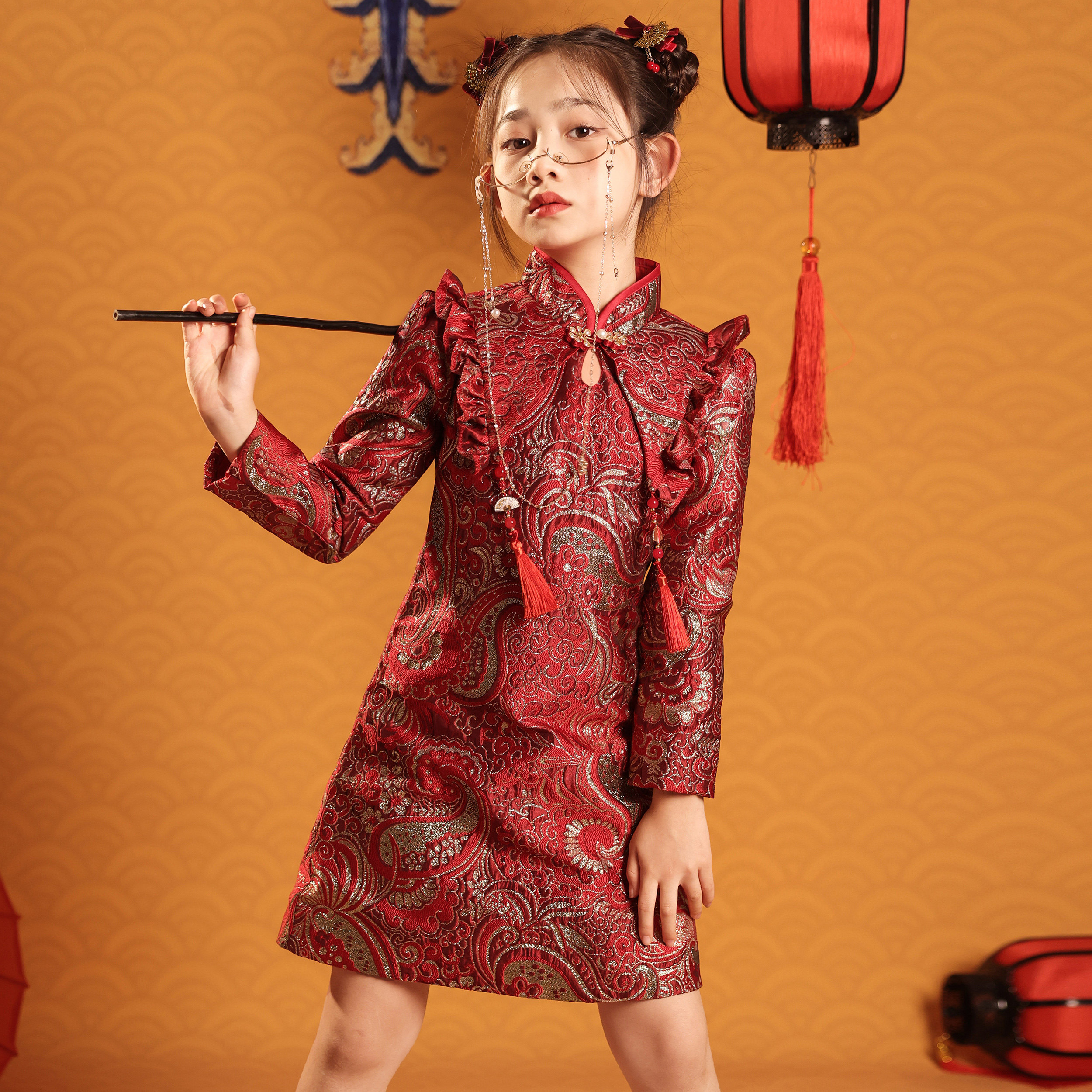 2026新款女童国潮风旗袍礼服图片