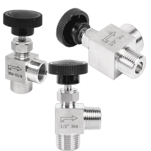 304不锈钢直角针型阀外丝针阀直角内外丝针型阀90度外螺纹针阀1/4