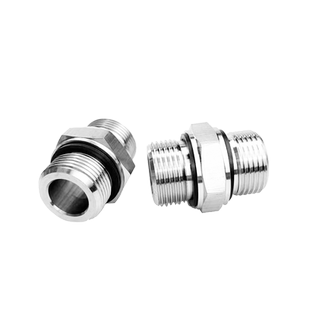 304不锈钢高压外丝连接ED密封圈加厚双六角外螺纹定做G直管接头